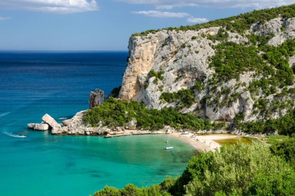Sardinia: Cala Luna beach, considered one of the most beautiful bay of the Mediterranean Sea. Tha beach is situated on the territory between Dorgali and Baunei, in the Gulf of Orosei.
