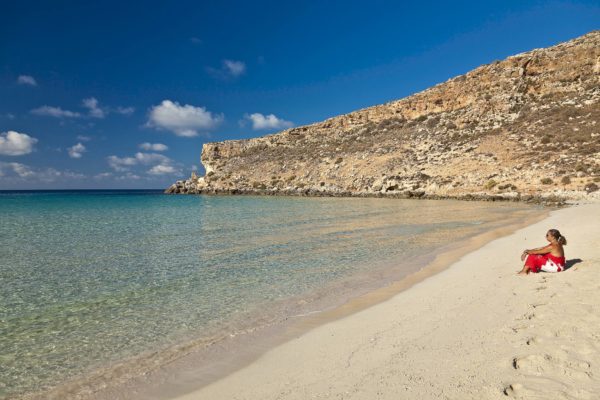 Lampedusa, Pelagie Islands, Agrigento, Sicily, Italy - Baia dei Conigli, a natural reserve