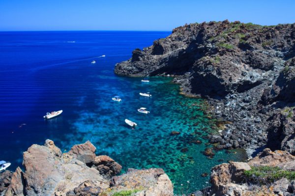 View of Pantelleria coast famous island in Sicily