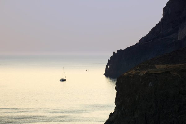 View of Pantelleria coast at sunset